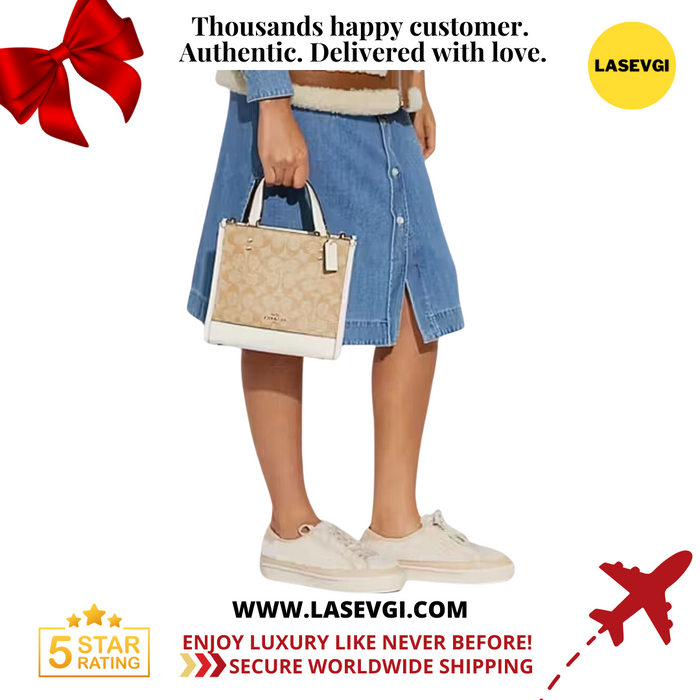 COACH Dempsey Tote 22 In Signature Canvas-Khaki Chalk C5122