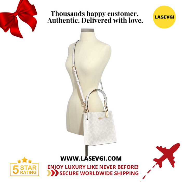 COACH Town Bucket Bag in Signature White