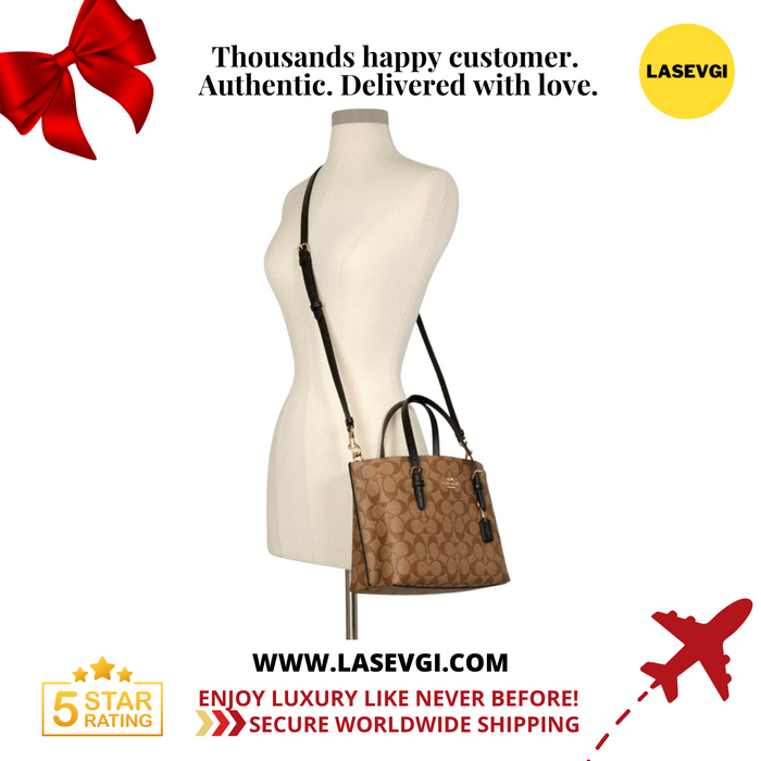 COACH Mollie Tote 25 Signature  khaki black