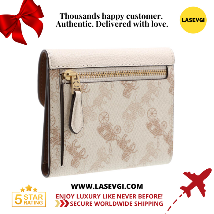 COACH Wyn Small Wallet With Horse And Carriage Print-Chalk