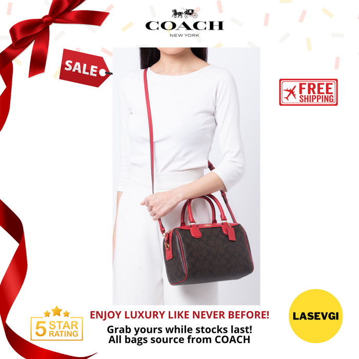 COACH Mini Bennett in Signature Canvas Red Multi F32202-www.lasevgi.com