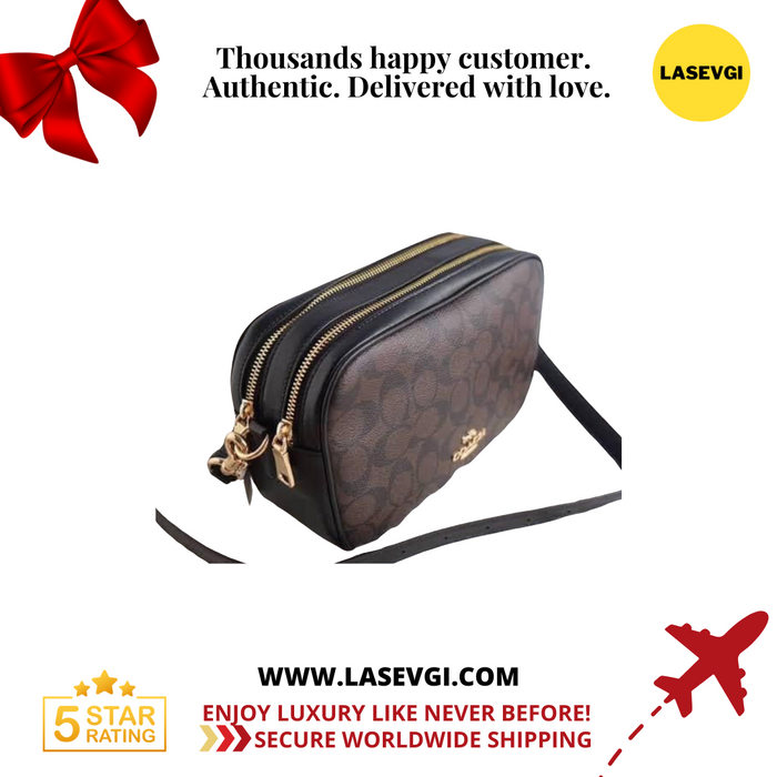 COACH Cammie Chain Crossbody in Signature Canvas Brown Black - C8149