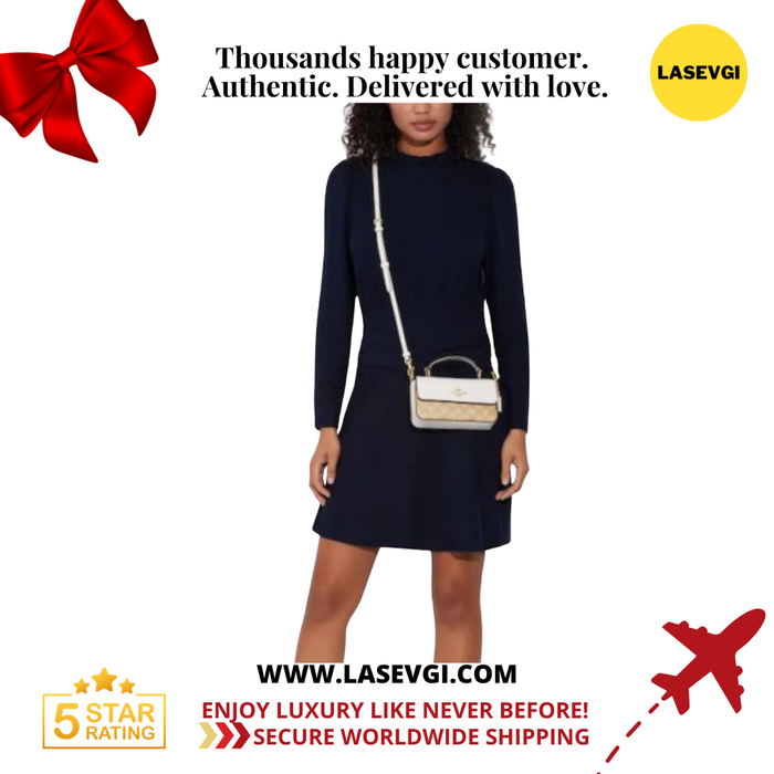 COACH Mini Josie Top Handle Crossbody in Blocked Signature Canvas CC340 - White