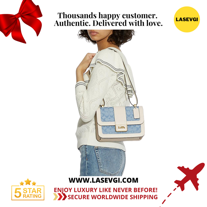 COACH Alie Shoulder Bag In Signature Chambray-Light Washed Denim Chalk