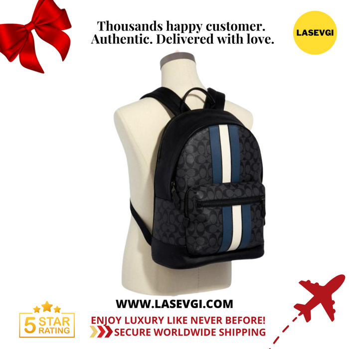 COACH West Backpack in Signature Canvas Varsity Stripe 3001 — www.lasevgi.com COACH West Backpack in Signature Canvas Varsity Stripe 3001 — www.lasevgi.com