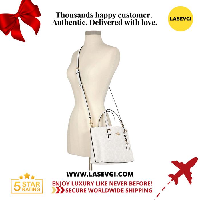 COACH Mollie Tote 25 signature white