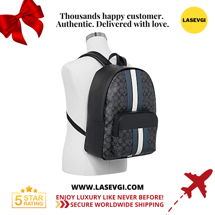 coach houston backpack with varsity stripe COACH Houston Backpack in Signature Canvas with Varsity Stripe F67250 — www.lasevgi.com