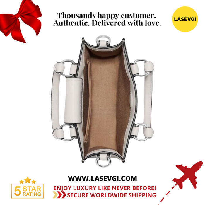 COACH North South Mini Tote in Signature Canvas in Light Khaki Chalk CJ494