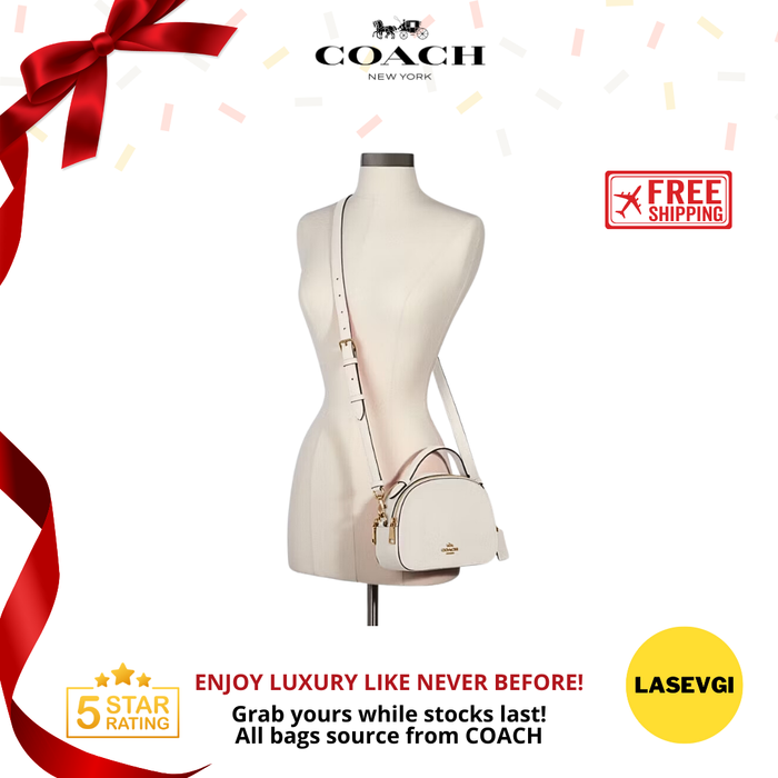 COACH Serena Satchel Crossgrain Leather in White 1589