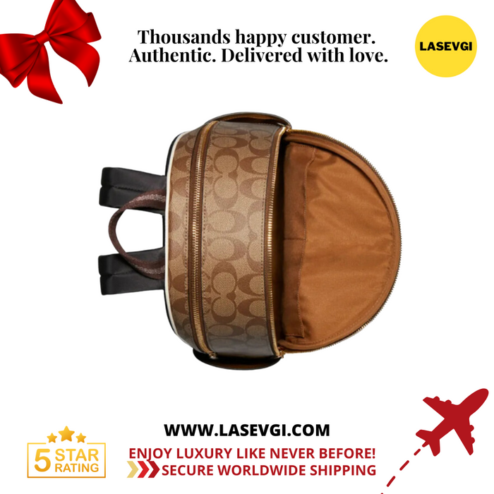 COACH Court Backpack In Signature Canvas - Khaki/Chalk