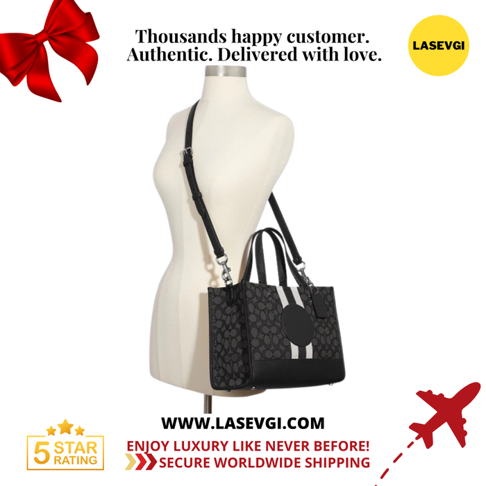 Coach Dempsey Carryall in signature jacquard with stripe and coach patch smoke multi 4113