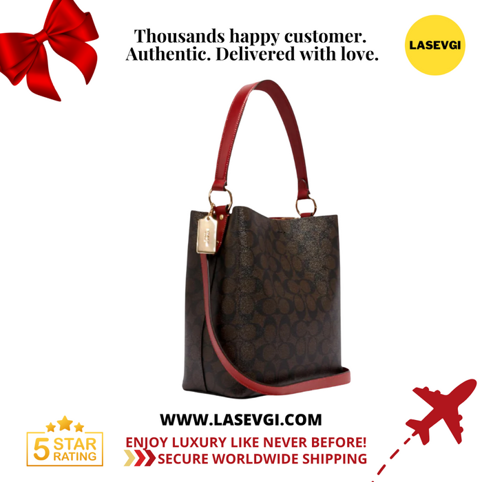 COACH Small Town Bucket Bag in Coffee Red / brown 1941 red