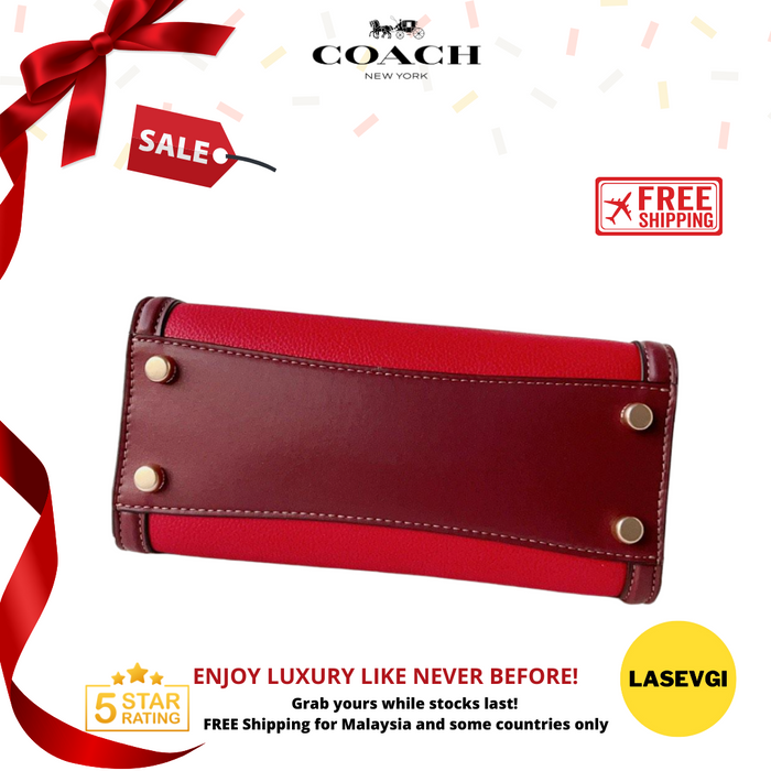 COACH Grace Carryall Colorblock Red CC140