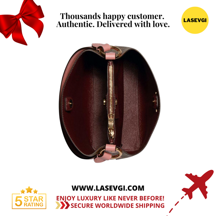 COACH Small Town bucket bag in signature canvas with heart floral print