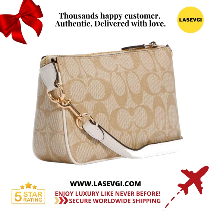 COACH Nolita 19 in Signature Canvas Khaki White