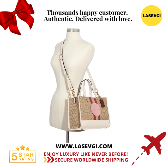 Coach Dempsey Carryall in signature jacquard with stripe and coach patch powder pink 4113