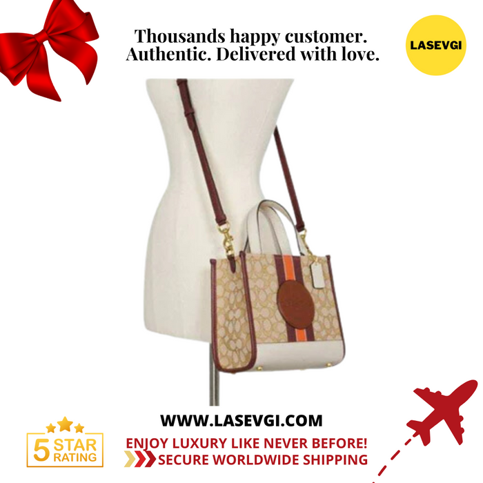 COACH Dempsey Tote 22 In Signature Jacquard - Wine Multi