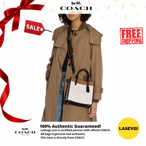 COACH Field Tote 22 in Colorblock with Coach Badge