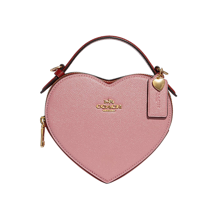 COACH Heart Crossbody in colorblock pink