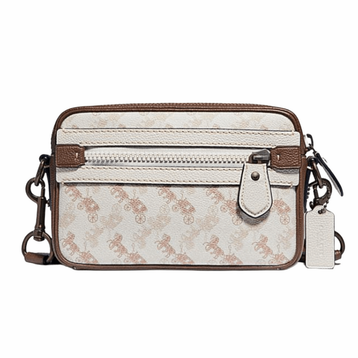 COACH Academy Crossbody With Horse And Carriage Print in Chalk