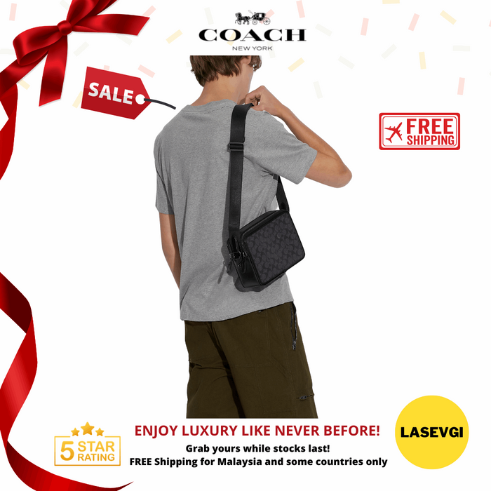 COACH Charter Crossbody 24 Signature Canvas in charcoal