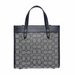 COACH Field Tote 22 In Signature Jacquard/ Navy Midnight Blue