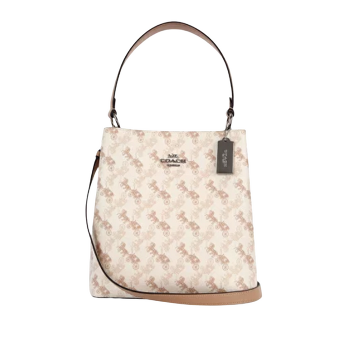 COACH Town Bucket Bag Horse and carriage print in Ivory