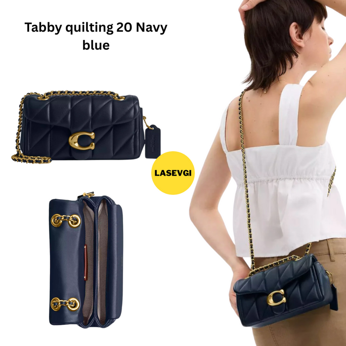 COACH Tabby shoulder bag in quilting 20 Navy Blue