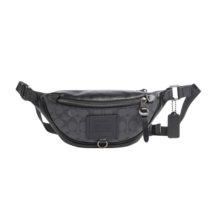 Coach Rivington Belt Bag 7 In Signature Canvas charcoal black 76187