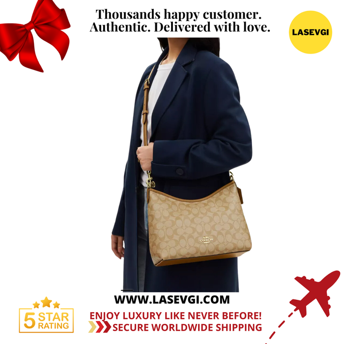 COACH Laurel Shoulder Bag in Signature Khaki Chalk