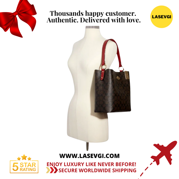 COACH Small Town Bucket Bag in Coffee Red / brown 1941 red