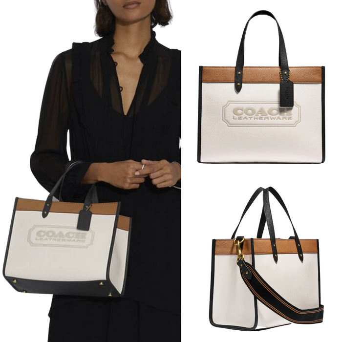 COACH Field Tote 30 in Colorblock with Coach Badge C0777