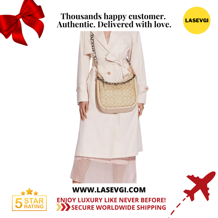 Coach Jules Hobo in Signature Canvas Light Khaki C9191