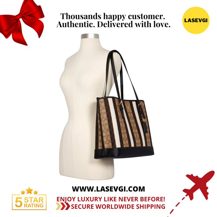 COACH MOLLIE TOTE IN SIGNATURE JACQUARD WITH STRIPES (COACH C4088) Brown