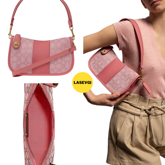 COACH Signature Swinger Shoulder bag leather Rose