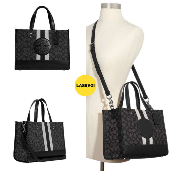 Coach Dempsey Carryall in signature jacquard with stripe and coach patch smoke multi 4113