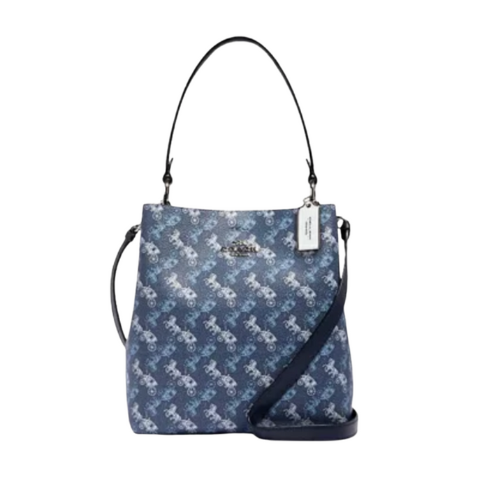 COACH Town Bucket Bag Horse and carriage print in Navy