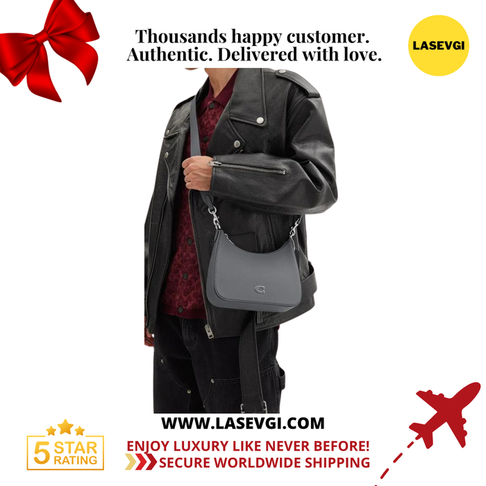 COACH Hobo Crossbody With Signature Canvas in Grey Blue - CJ842