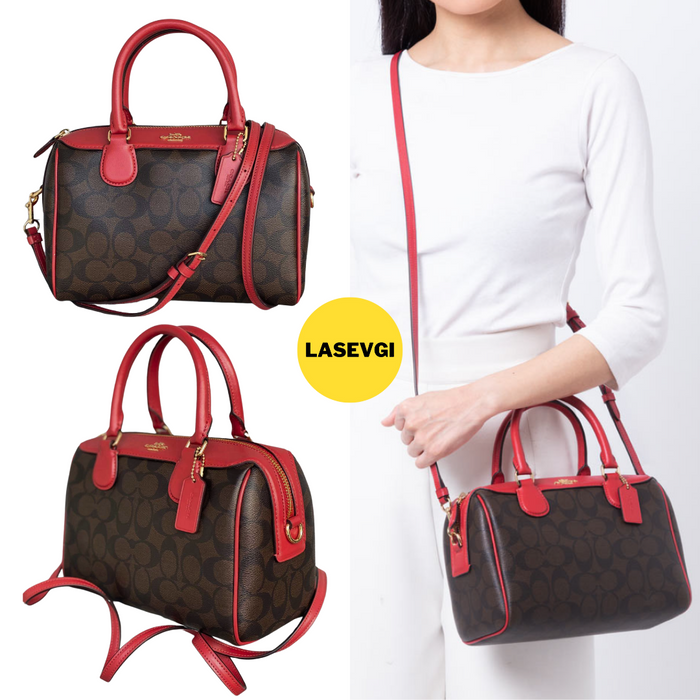 COACH Mini Bennett in Signature Canvas Red Multi F32202-www.lasevgi.com