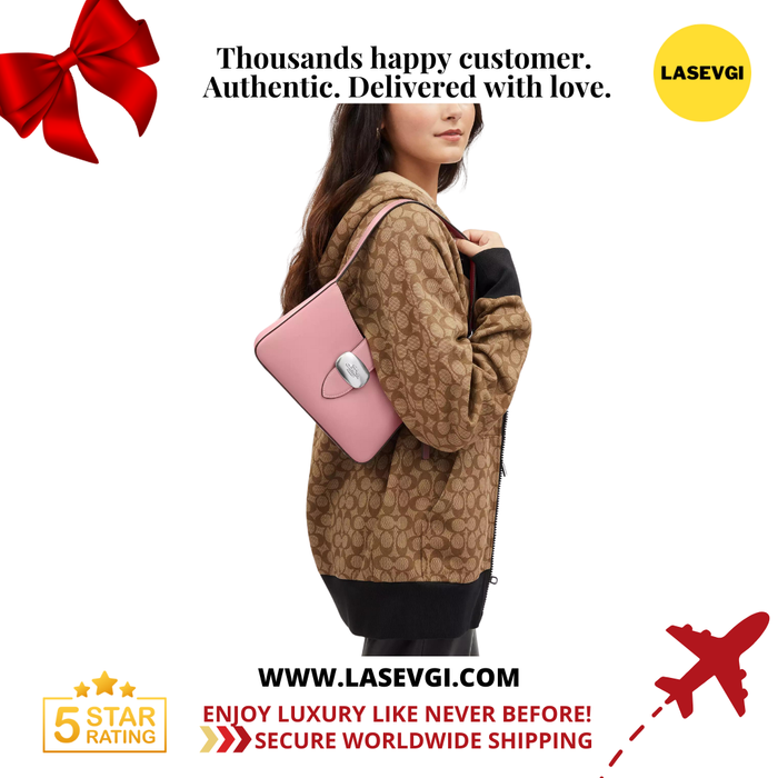 COACH Eliza Shoulder Bag in Silver/True Pink - CR533