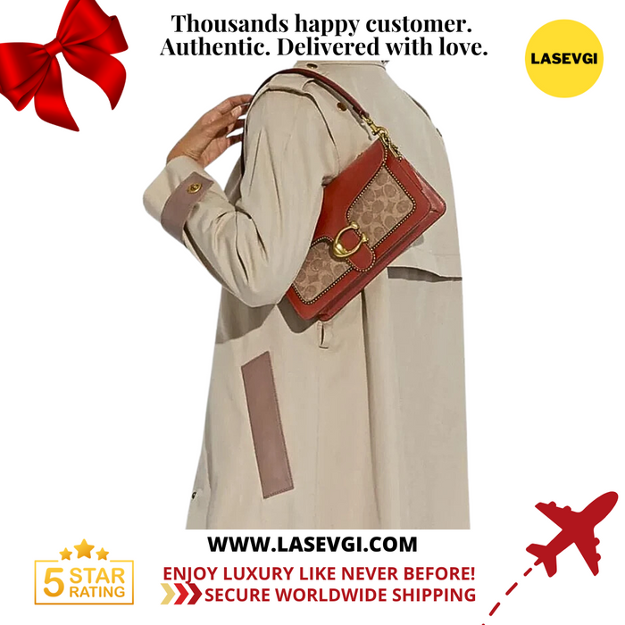 COACH Tabby Shoulder Bag 26 In Signature Canvas With Beadchain -Beige