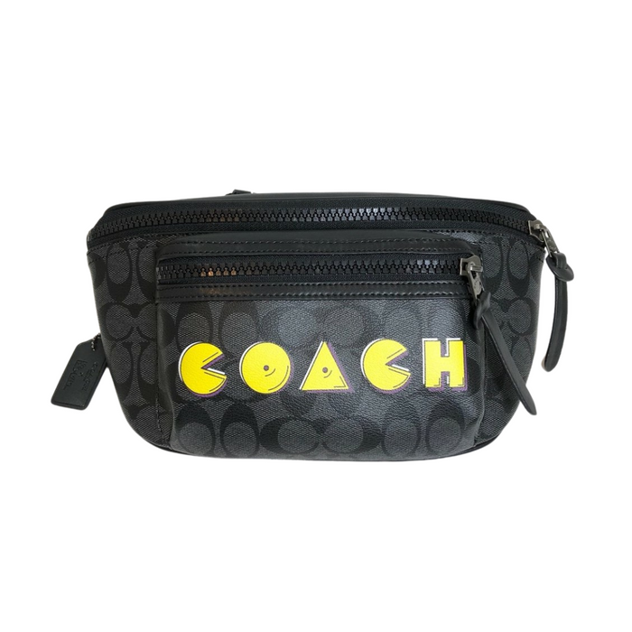 COACH Terrain Belt Bag In Signature Canvas With Pac-Man Coach Script-Black