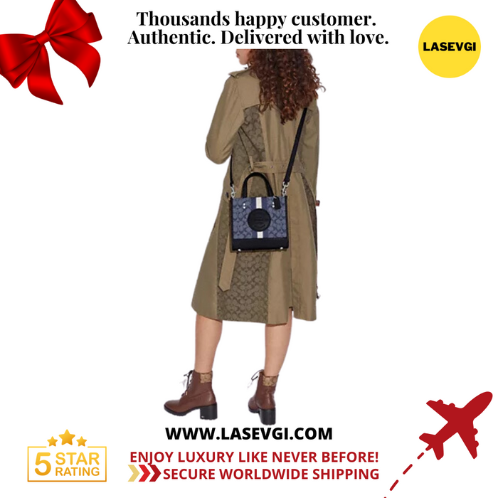 COACH Dempsey Tote 22 In Signature Jacquard With Coach Patch Chambray/Denim Multi