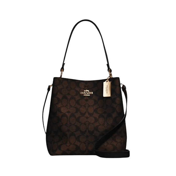 Coach Town Bucket Bag Signature Brown Black