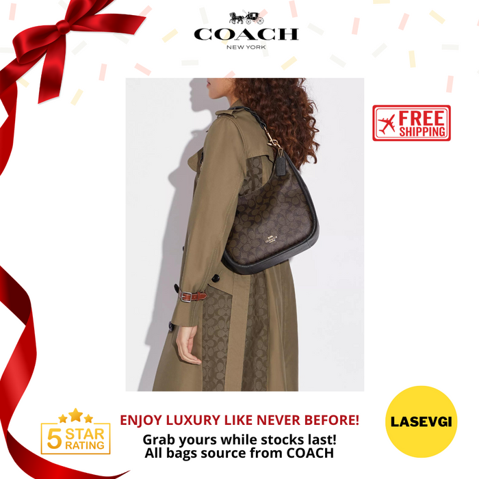 COACH Jules Hobo in Signature Brown Black - C9189-www.lasevgi.com