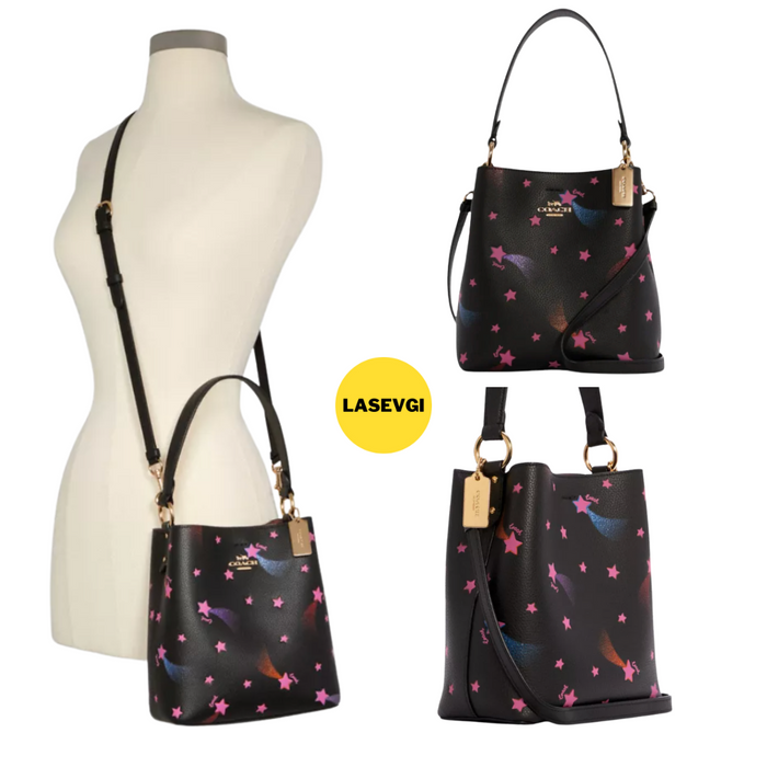 COACH Small Town Bucket Bag With Disco Star Print