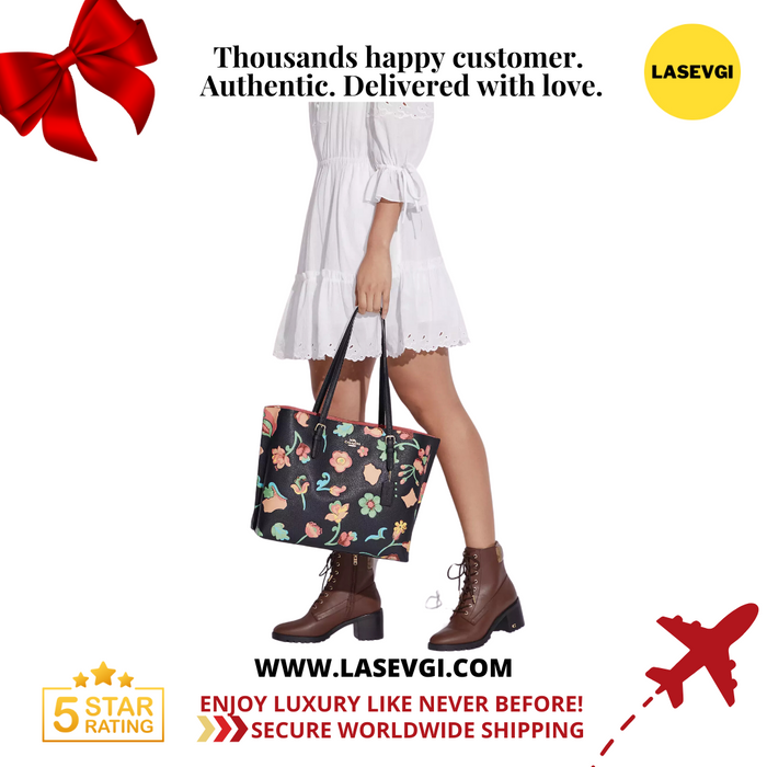 COACH Mollie Tote Dreamy Land Floral Print Midnight Multi