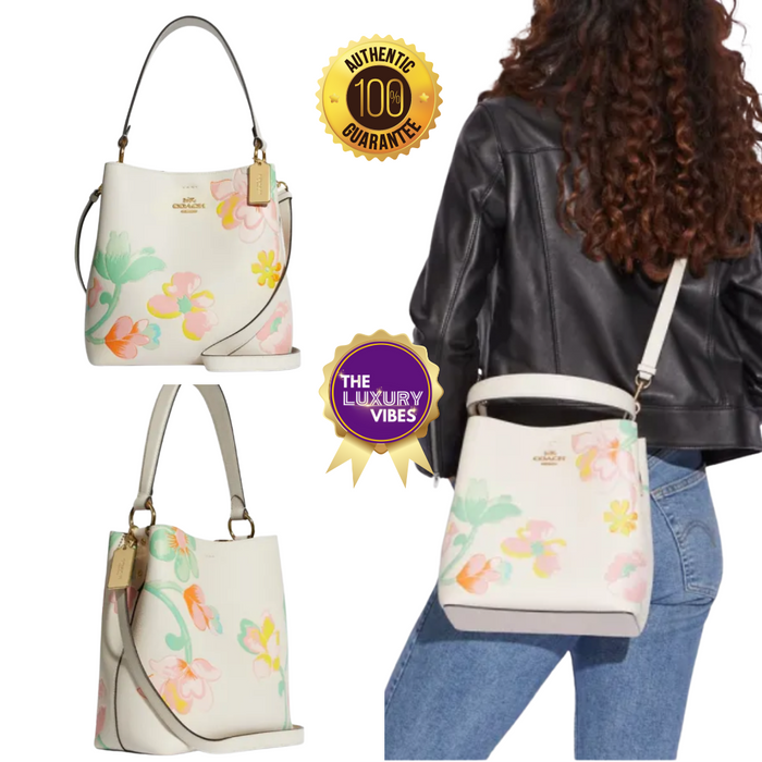 Coach Town Bucket Bag With Dreamy Land Floral Print in Chalk Multi