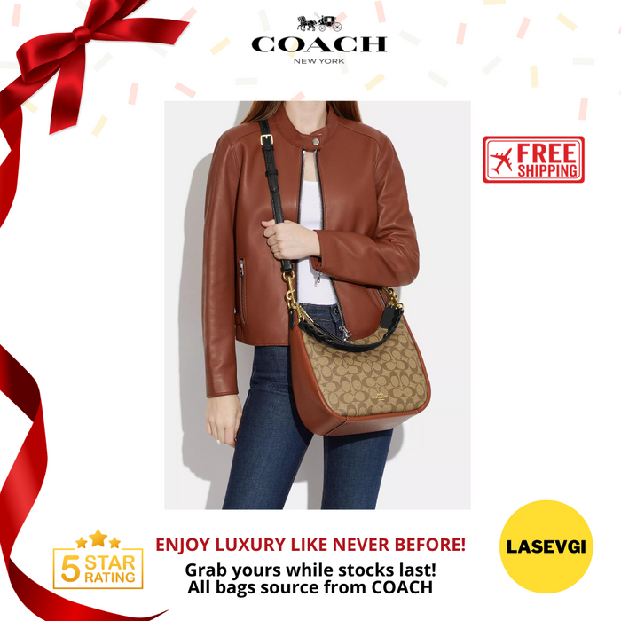 COACH Jules Hobo In Colorblock Signature Canvas in Khaki Multi - CF350-www.lasevgi.com