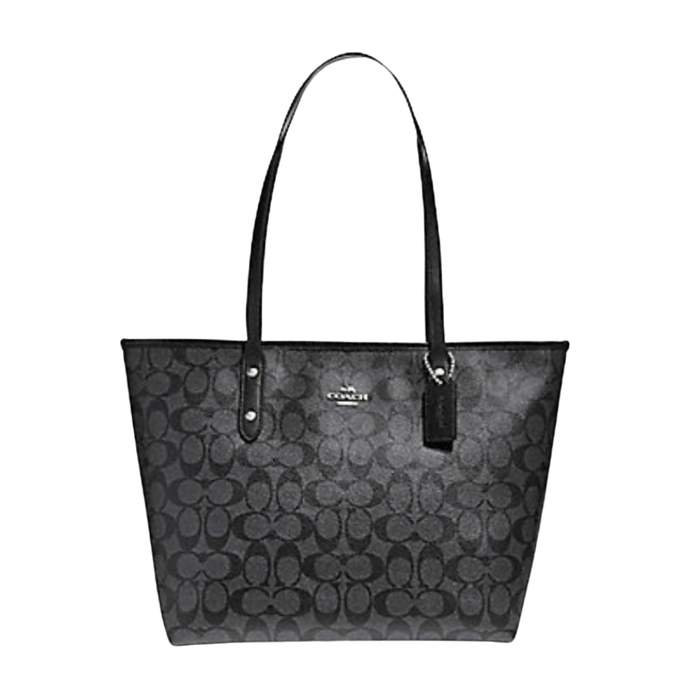 COACH City Zip Tote Smoke Black 58292